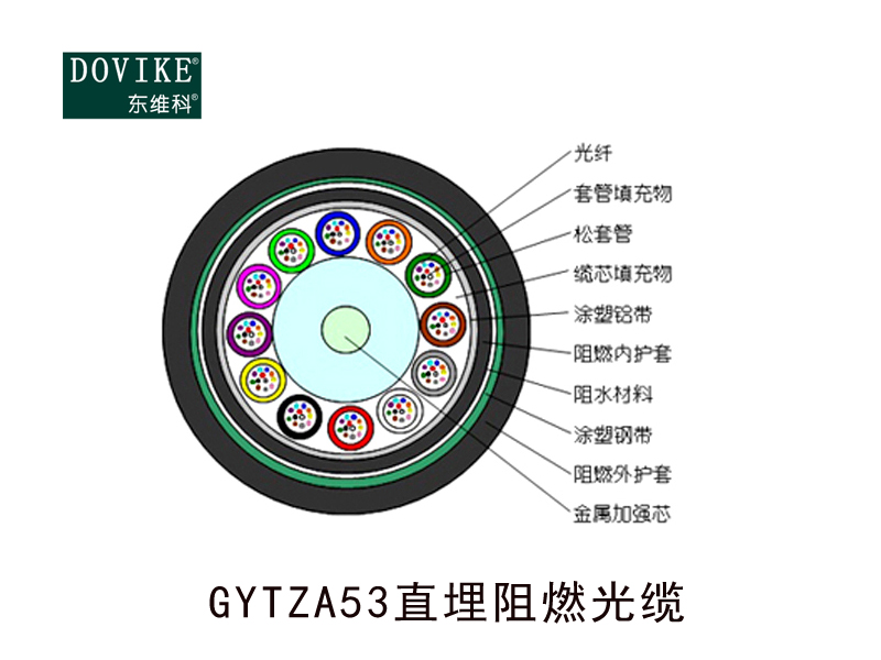 GYTZA53直埋阻燃光纜  24芯GYTZA53阻燃光纜--江蘇東維通信科技有限公司