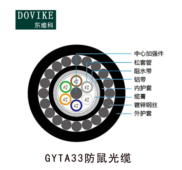 GYTA33鋼絲鎧裝直埋/防鼠/水下光纜，24芯GYTA33鋼絲鎧裝光纜廠家價(jià)格--江蘇東維通信